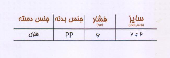 سایز بال ولو دوسر دنده بیرون دسته کوتاه